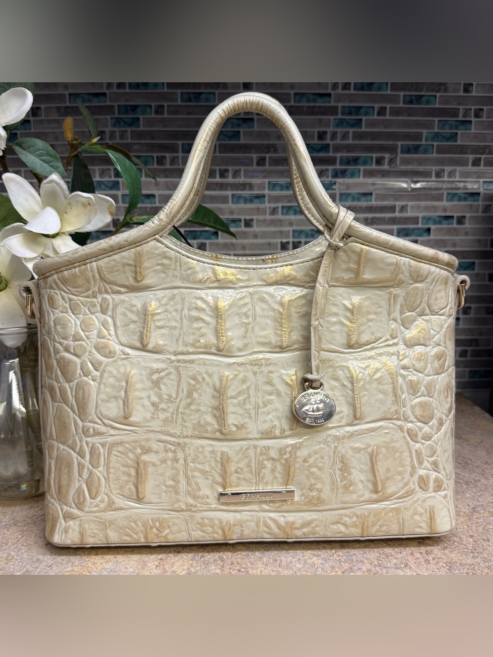 NWT Brahmin Champagne Orinoco purse and wallet set - Picture 2 of 10